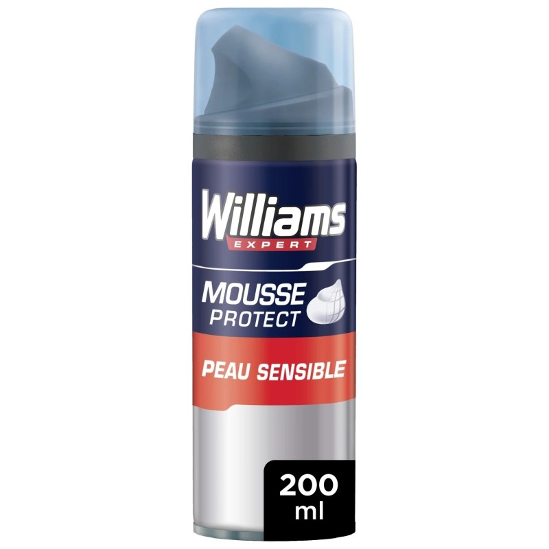 Williams Expert Mousse à Raser Peau Sensible Homme - Aloe Vera - 200ml