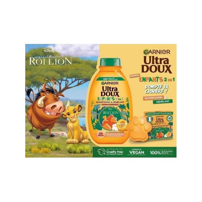 Garnier Ultra Doux Detangling Shampoo Apricot And Cotton Flower For Kids - Disney Lion King - 300ml