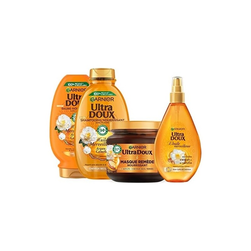 Garnier Ultra Doux Nourishing Shampoo Balm Wonderful Oils - Dry Hair - 300ml