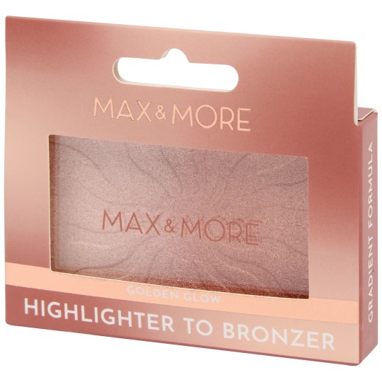 Max & More Highlighter To Bronzer Illuminator 2-In-1 - Golden Glow Bronze