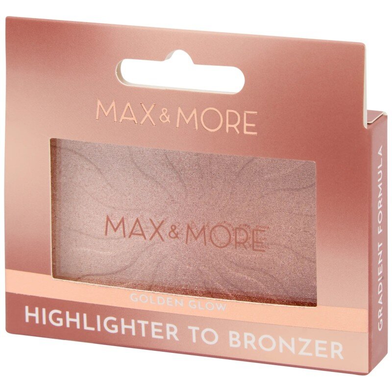 Max & More Highlighter to Bronzer إضاءة وبرونز 2 في 1 - Golden Glow Bronze