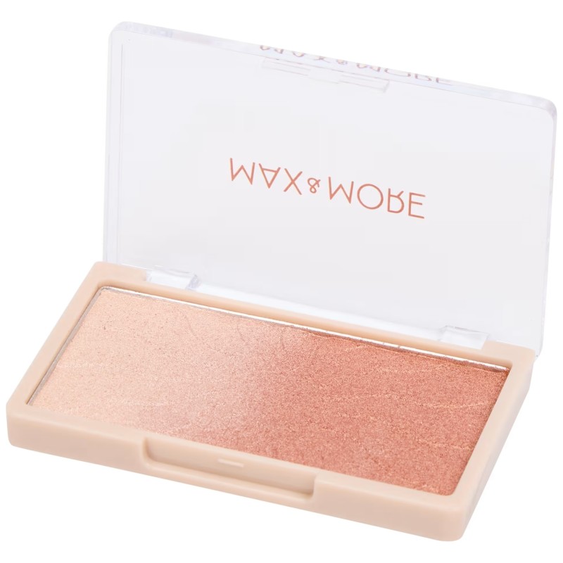 Max & More Highlighter to Bronzer إضاءة وبرونز 2 في 1 - Golden Glow Bronze