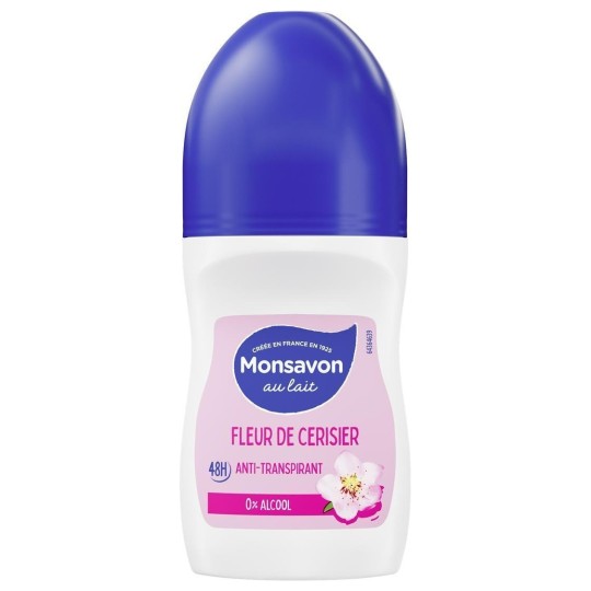 Monsavon Déodorant Anti-Transpirant Bille Femme - Fleur de Cerisier - 50ml