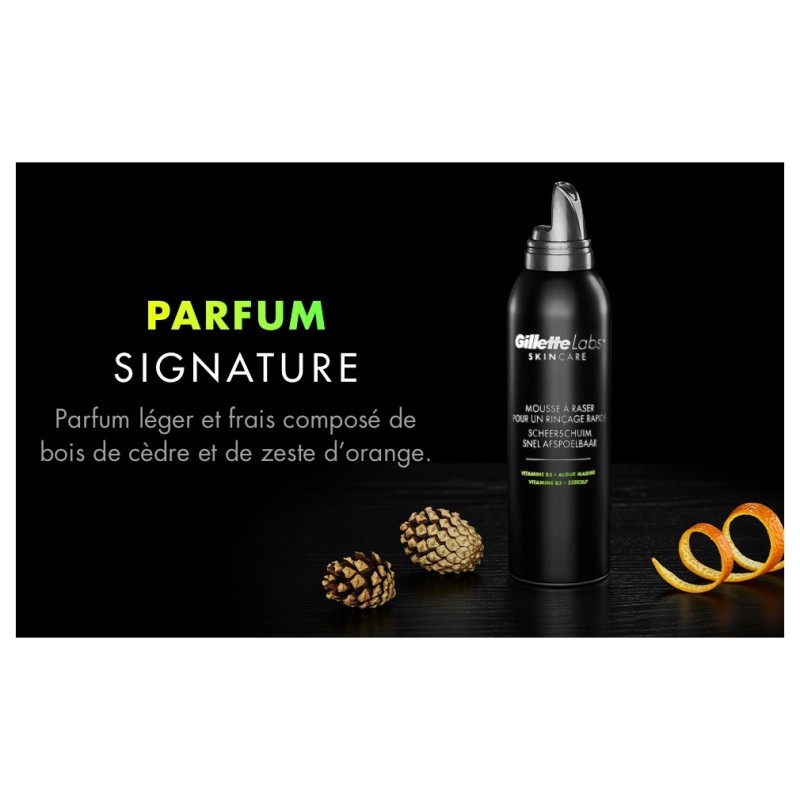 Gillette Labs Mousse à Raser Rinçage Rapide - 240ml