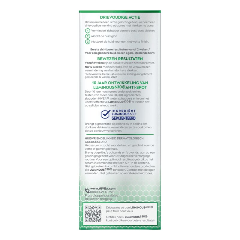 Nivea Cellular Luminous630 سيروم 3 في 1 ضد البقع ما بعد حب الشباب - للبشرة المختلطة والدهنية - 30 مل