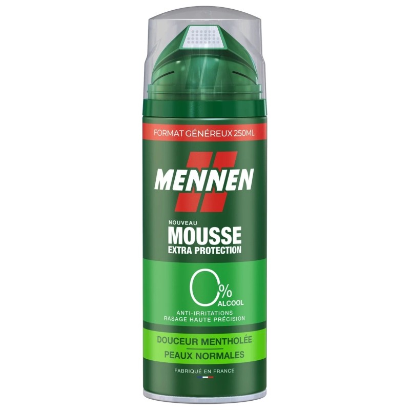 Mennen Mousse à Raser Peau Normale Homme - Douceur Mentholée Anti-Irritations - 250ml