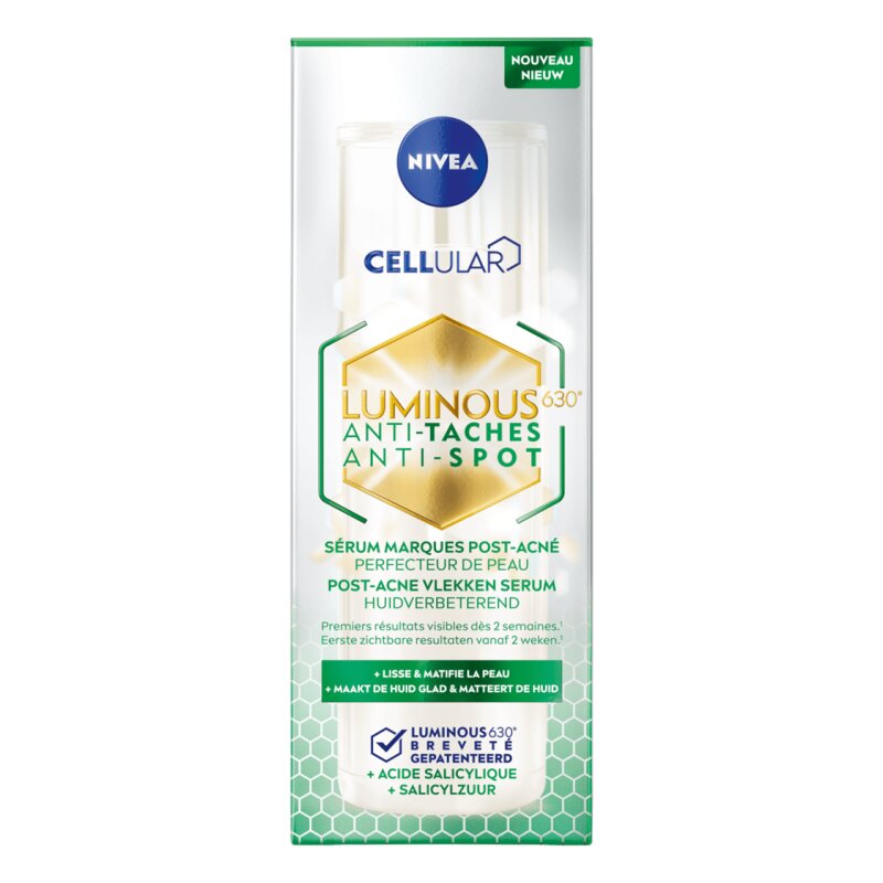 Nivea Cellular Luminous630 3en1 Sérum Anti-Taches Post-Acné - Peaux Mixtes à Grasses - 30ml