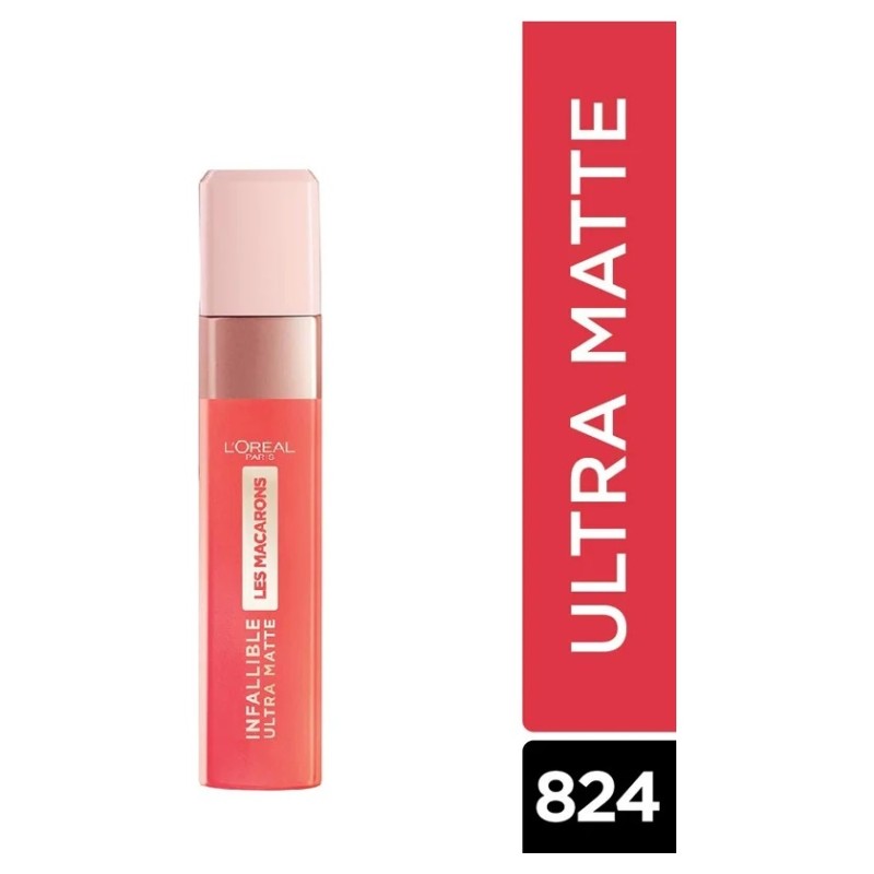 L'Oréal Paris Ultra Matte les Macarons Lipstick - 824 Guava Gush