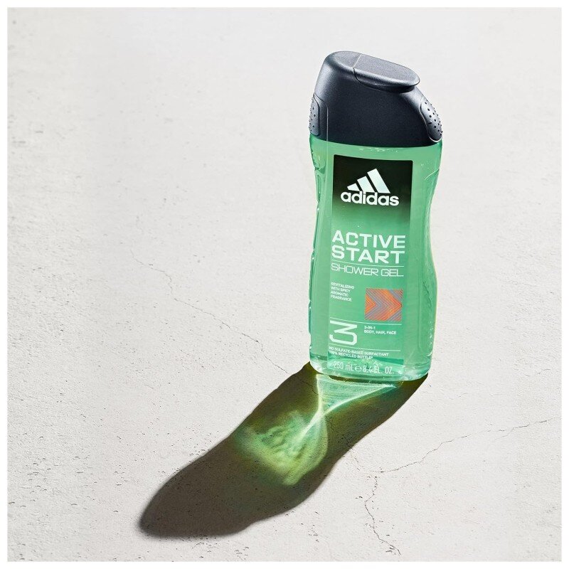 Adidas Active Start Gel Douche 3 en 1 - Corps, Cheveux et Visage - 250ml