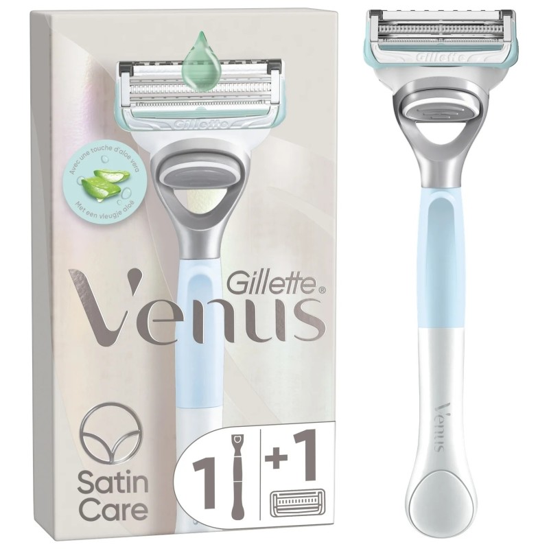 Gillette Venus Rasoir Femme - Peau Sensible - Aloe Vera - 1 Manche + 1 Recharge