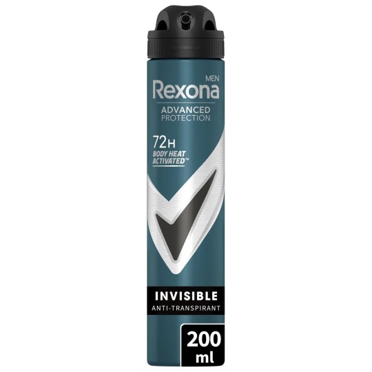 Rexona Men Advanced Protection Déodorant Spray Anti-Transpirant - 72h Invisible - 200ml