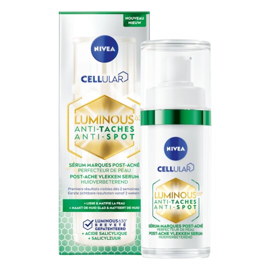 Nivea Cellular Luminous630 3en1 Sérum Anti-Taches Post-Acné - Peaux Mixtes à Grasses - 30ml