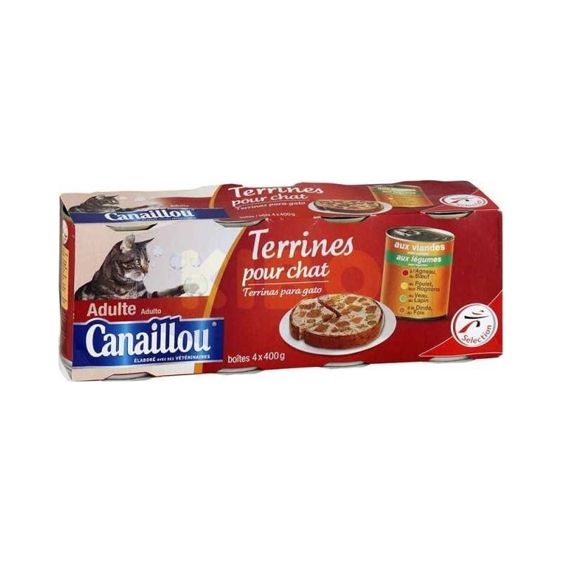 Canaillou تيرين للقطط البالغة باللحوم والخضروات - 4x400ج