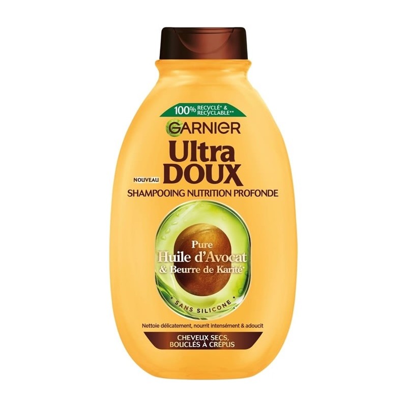 Garnier Ultra Doux Shampoing Nourrissant Huile d'Avocat et Beurre de Karité - Cheveux Secs à Très Secs - 600ml