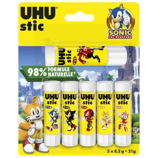 Uhu Stic Colle en Bâton - Lot de 6x8,2g + 21g - Blanc