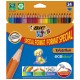 Bic Kids Evolution Ecolutions Crayons de Couleur - Lot de 24 - Couleurs Assorties