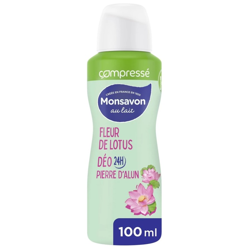 Monsavon Fleur de Lotus Déodorant Spray Anti-Transpirant Compressé - 100ml