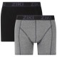 Ziki Men Boxer - Bambou et Coton - 2 Pièces - Noir et Gris - Taille L