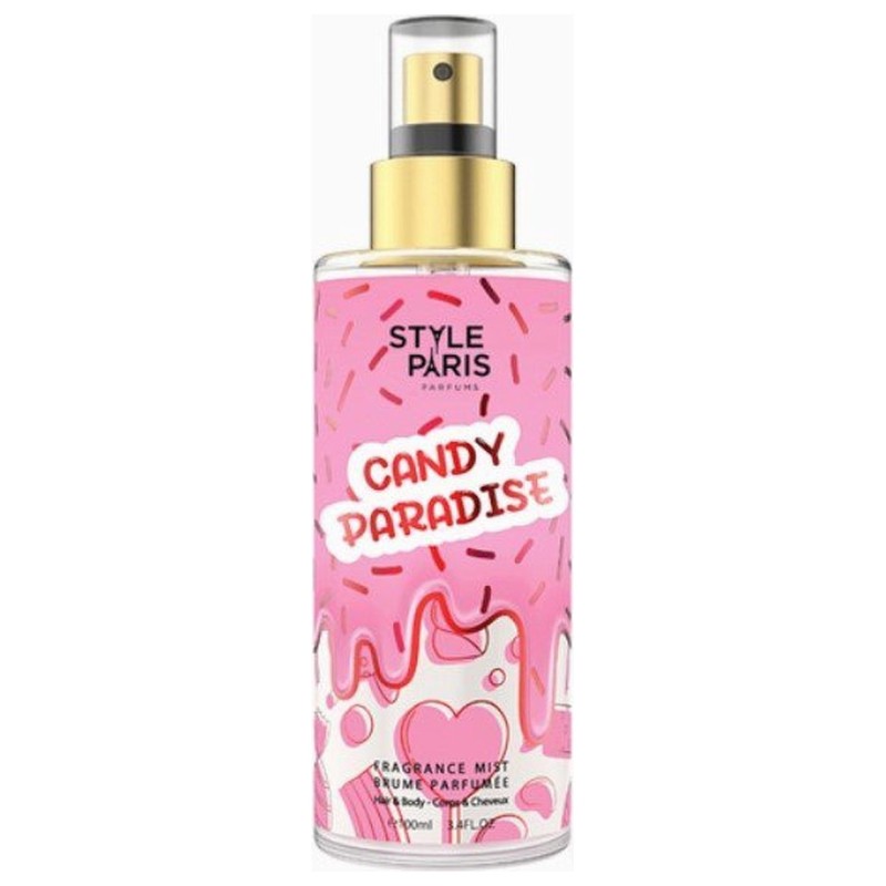 Style Paris Candy Paradise Spray Corps et Cheveux - Fraise Violette Vanille Musc - 100ml