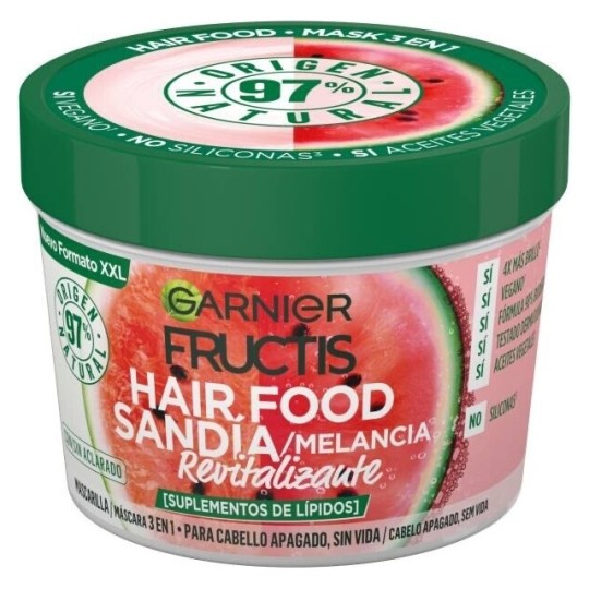 Garnier Fructis Hair Food Masque Cheveux 3 en 1 à la Pastèque - 400ml
