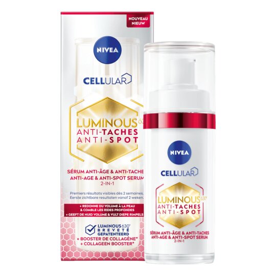 Nivea Cellular Luminous630 سيروم وجه مزدوج الفعالية - لمكافحة الشيخوخة والبقع - 30 مل