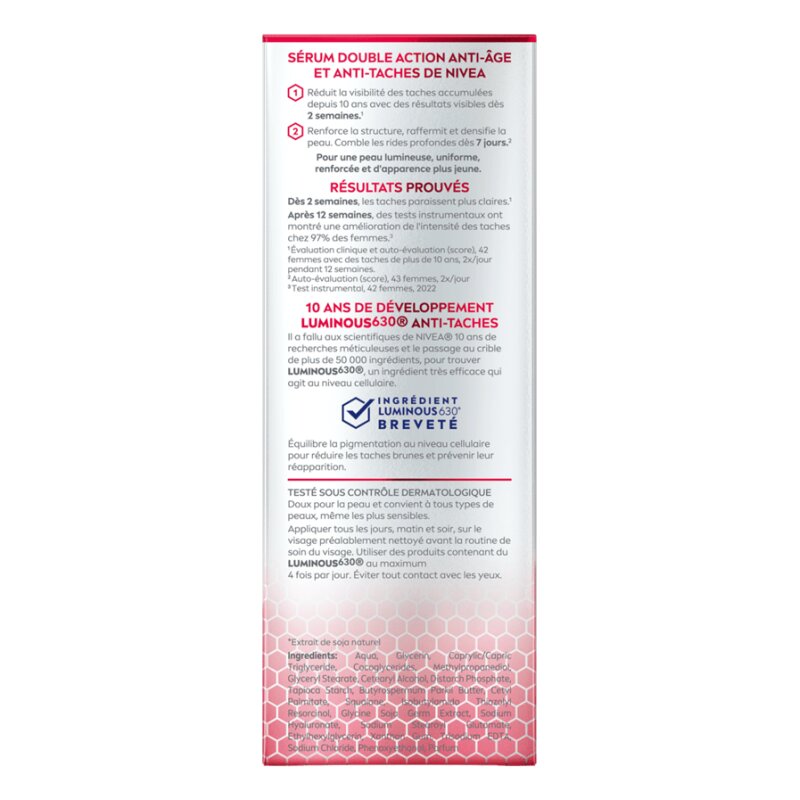 Nivea Cellular Luminous630 سيروم وجه مزدوج الفعالية - لمكافحة الشيخوخة والبقع - 30 مل