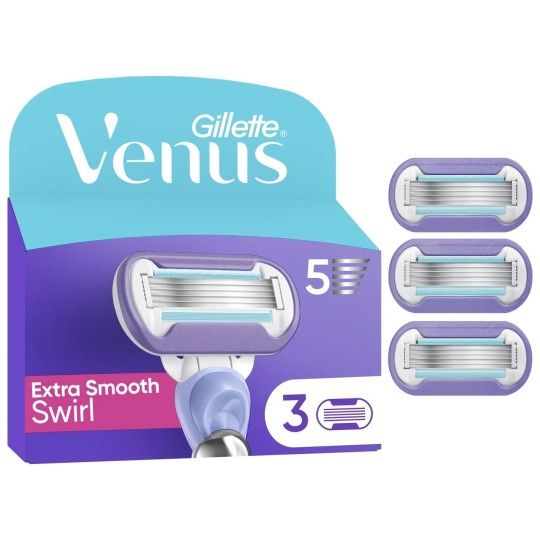 Gillette Venus Extra Smooth Swirl Recharges Lames Rasoir Femme - 3 Lames