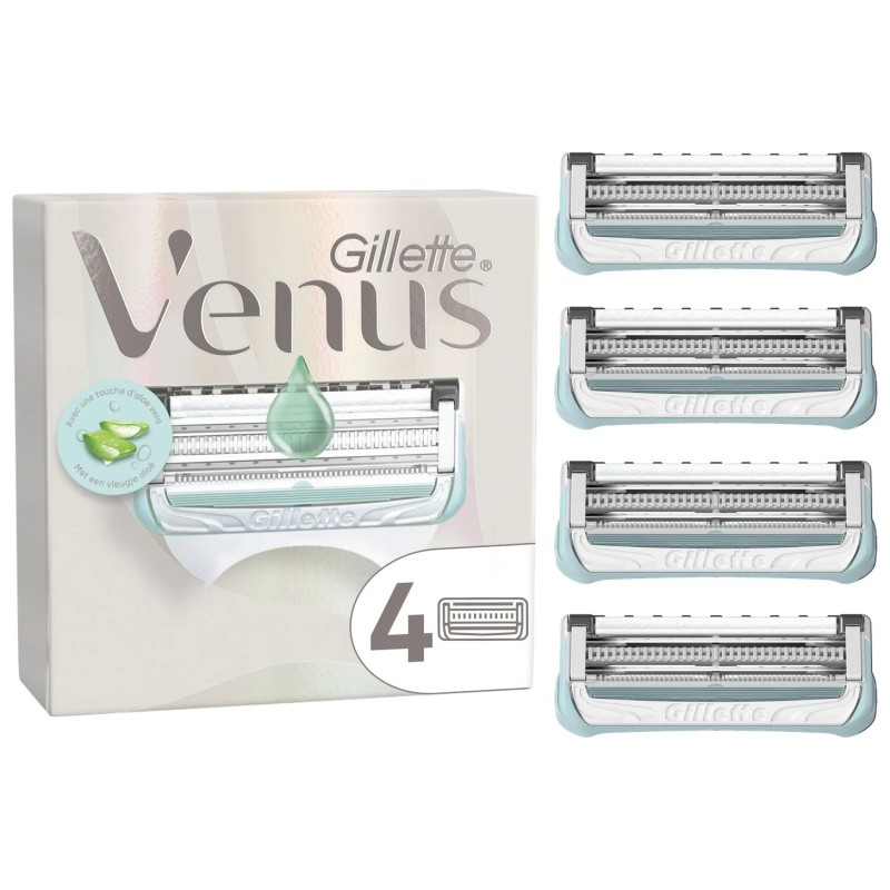 Gillette Venus Satin Care Rasoir Femme - Aloe Vera - 4 Recharges
