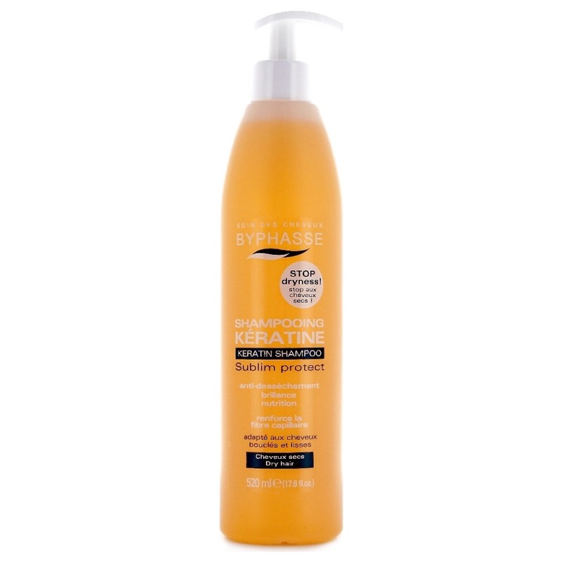 Byphasse sublim'Protect Shampooing Kératine - Cheveux Secs, Bouclés et Lisses - 520ml