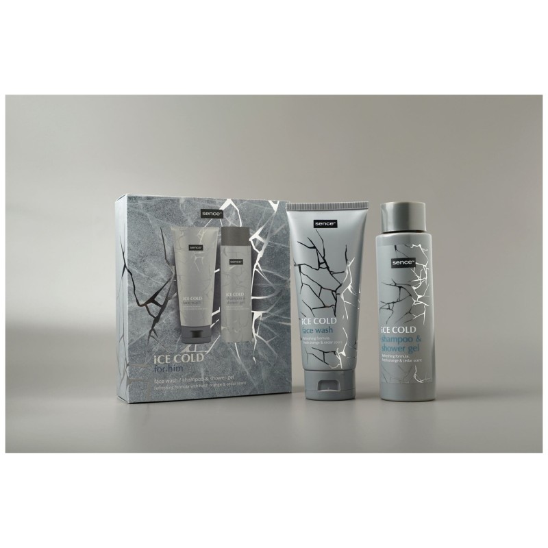 Sence Essentials Ice Cold Coffret Homme Nettoyant Visage 150ml et Gel Douche Shampoing 200ml
