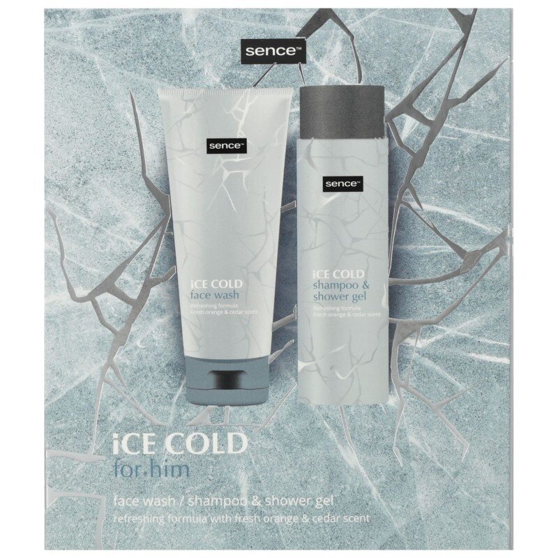 Sence Essentials Ice Cold Coffret Homme Nettoyant Visage 150ml et Gel Douche Shampoing 200ml