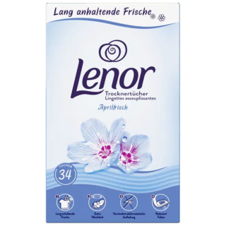 Lenor Fraîcheur d'Avril Lingettes pour Sèche-Linge - 34 Pièces