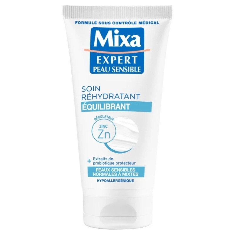 Mixa Soin Réhydratant Equilibrant Crème Visage - Peau Sensible - 50ml