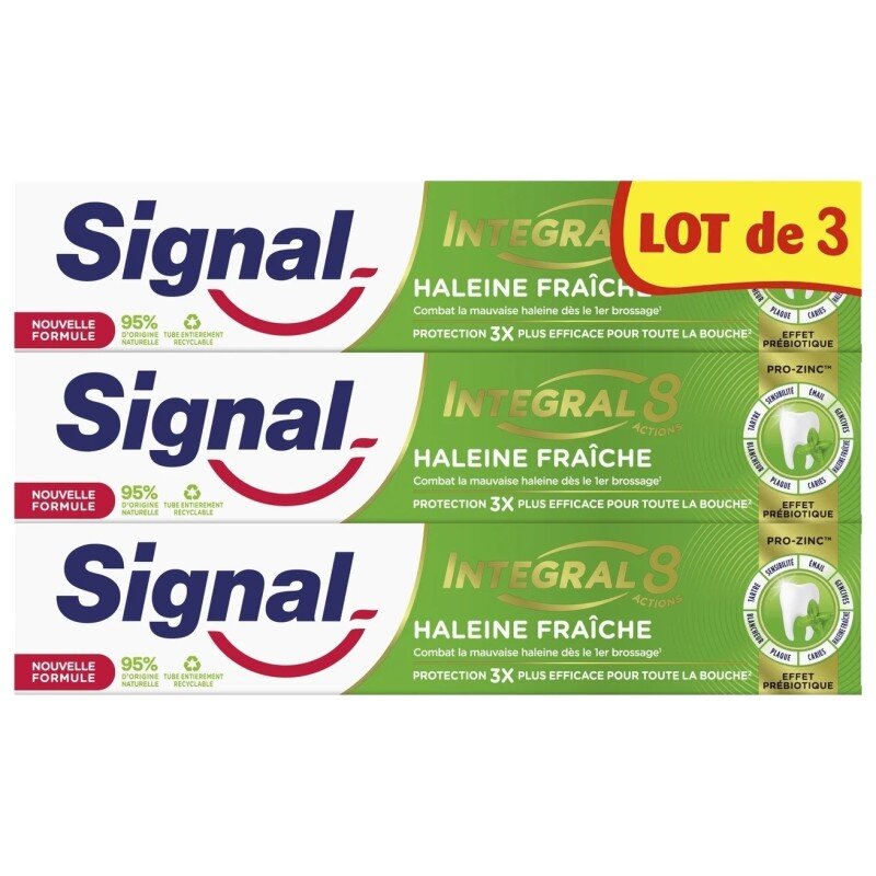 Signal Integral 8 Dentifrice Haleine Fraîche - 3x75ml
