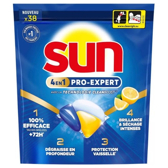 Sun Pro-Expert Capsules Lave-Vaisselle Citron - 38 Lavages