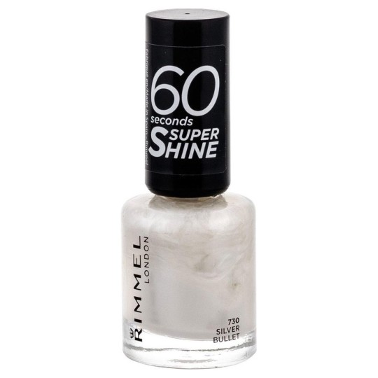 Rimmel 60 Seconds Super Shine Vernis à Ongles - Teinte Silver Bullet 730 - 10ml