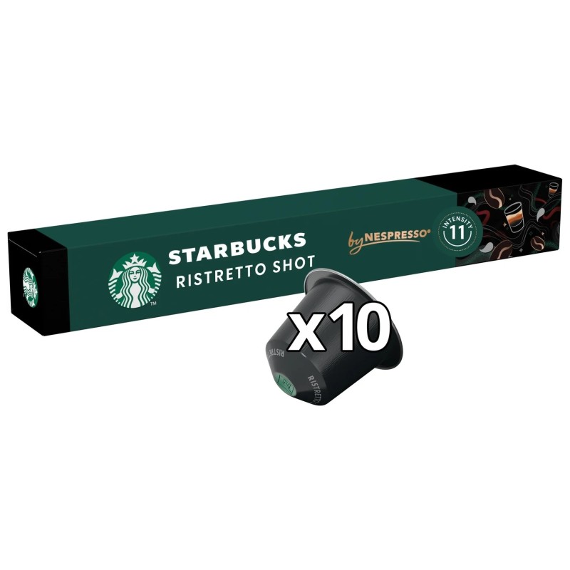 Starbucks Ristretto Shot Capsules Café Compatibles Nespresso - Intensité 11 - 57g