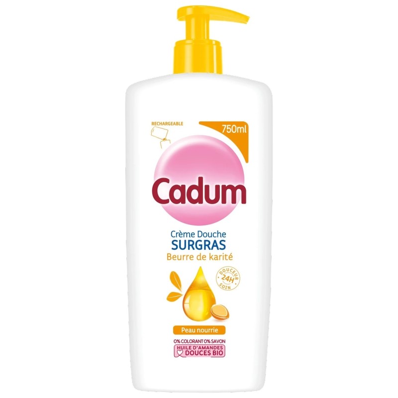 Cadum Crème Douche Surgras Beurre de Karité - 750ml