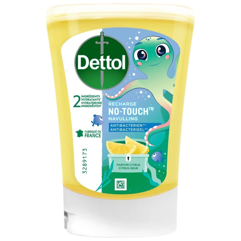 Dettol No-Touch Recharge Savon Liquide Mains - Action Anti-Bactérienne Citron - 250ml