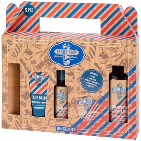 Barber Shop Coffret Cadeau Soins Barbe Homme - 5 Pièces