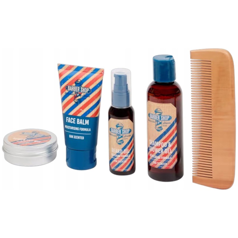Barber Shop Coffret Cadeau Soins Barbe Homme - 5 Pièces
