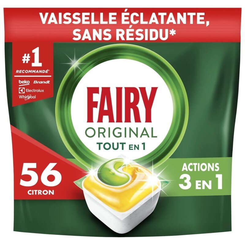 Fairy Original All In 1 Dishwasher Tablets - Lemon - 56 Tablets