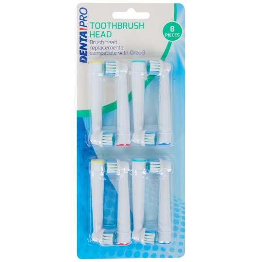 Dentapro Têtes de Brosse pour Brosses à Dents Électriques Oral-B - 8 Pièces
