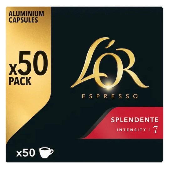 L'Or Espresso Splendente Capsules Café - Intensité 7 - Compatible Nespresso - 50 Capsules