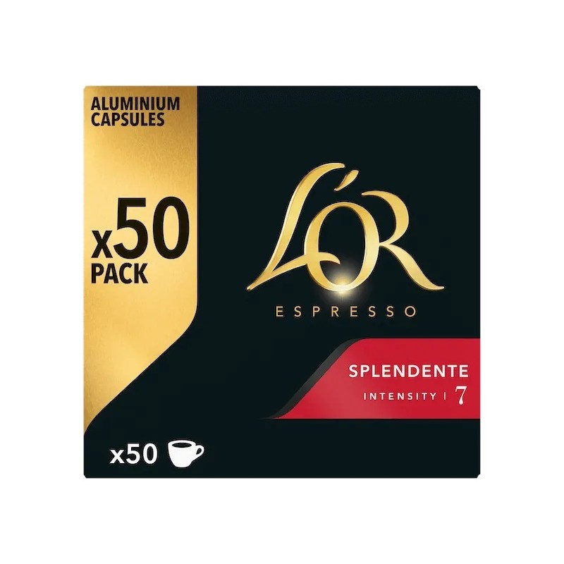 L'Or Espresso Splendente Capsules Café - Intensité 7 - Compatible Nespresso - 50 Capsules