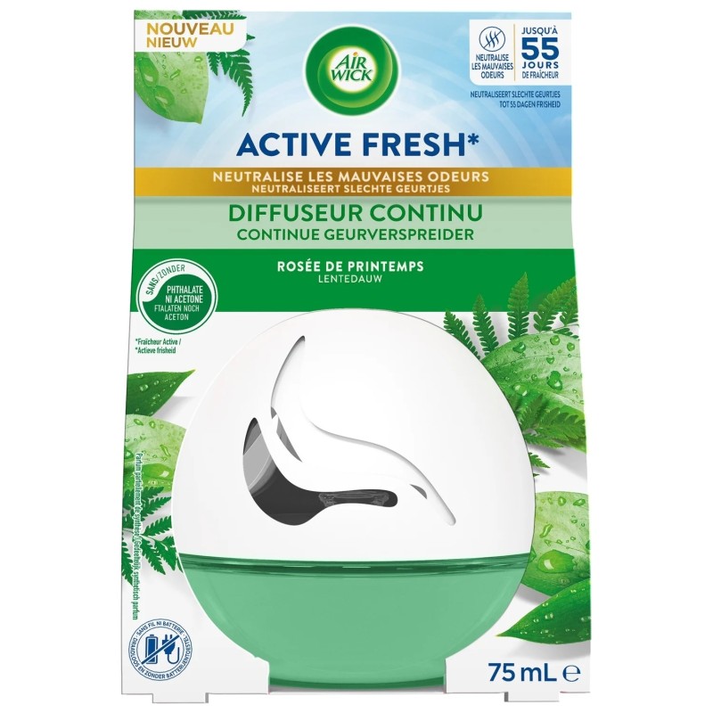 Air Wick Active Fresh Diffuseur Continu - Rosée de Printemps - 75ml