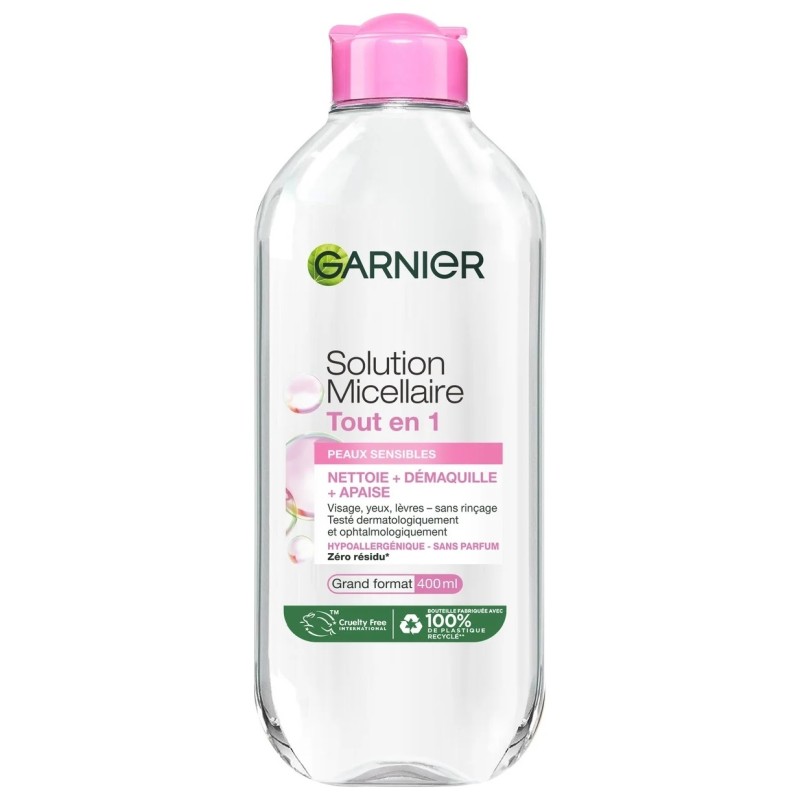 Garnier Skinactive Eau Micellaire Visage Yeux Lèvres - Peaux Sensibles - 400ml