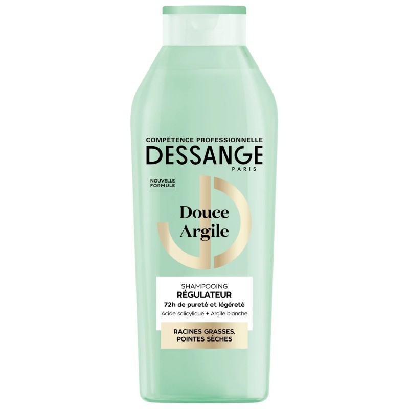 Dessange Douce Argile Shampoing Rééquilibrant - Cuir Chevelu Gras et Pointes Sèches - 280ml