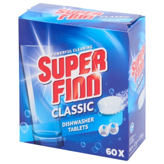 Superfinn Classic Tablettes pour Lave-Vaisselle - 60 Pièces - 720g
