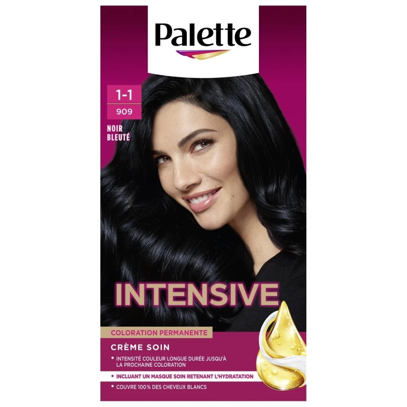 Schwarzkopf Palette Crème Soin Coloration Permanente - Huile de Marula - 165ml - Noir Bleuté 909